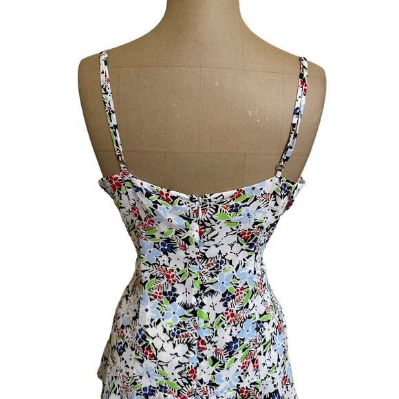 Likely Midi Dress Ariella Pink Floral Print Belted Ruffle Skirt New - Picture 11 of 13